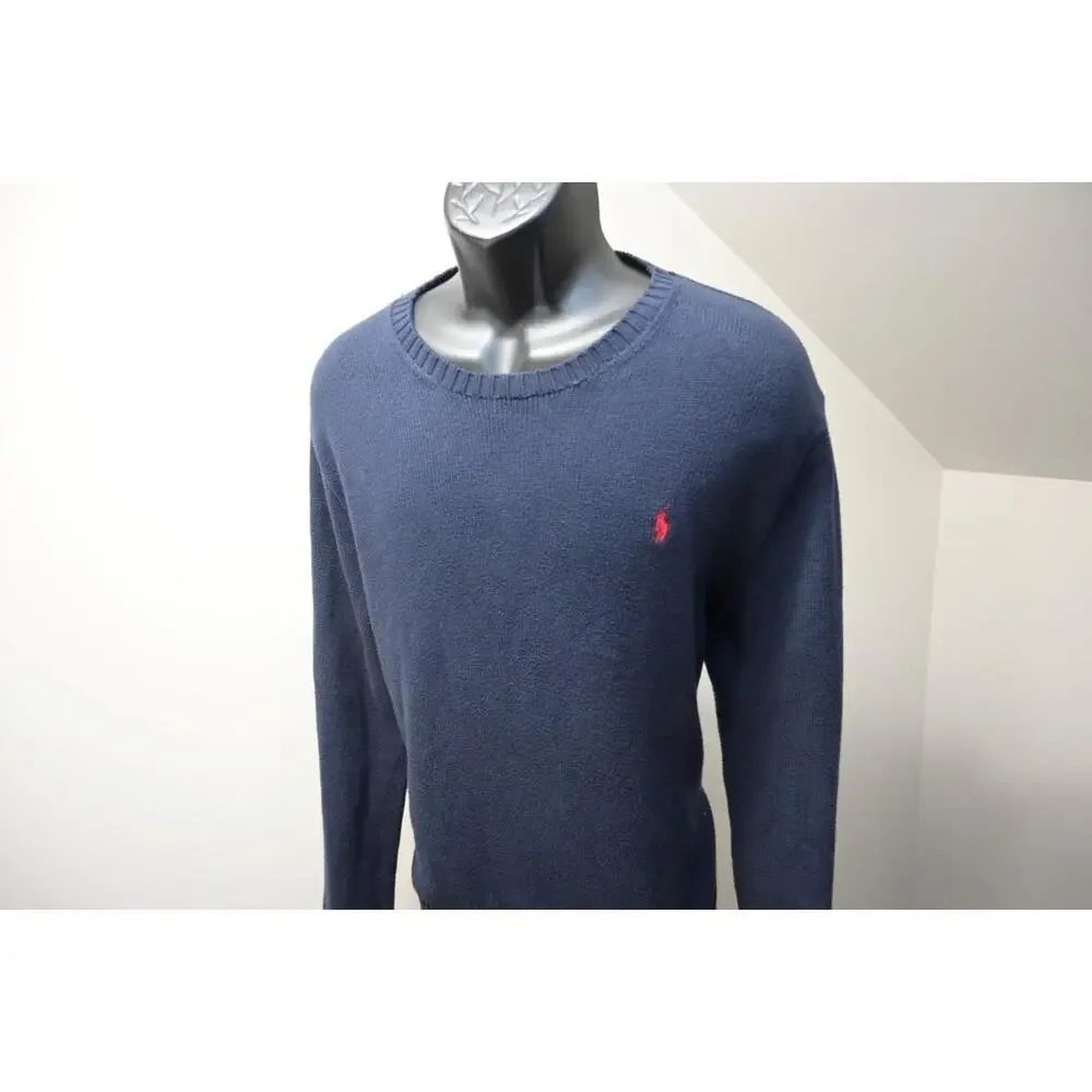 Polo Ralph Lauren Dark‎ Blue Knitted Sweater Long Sleeve Pullover Mens Size XL
